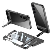 Vendas Samsung Galaxy S24 Kılıf Zore Kamera Korumalı Şeffaf Dikey Standlı Ays Kapak - 2