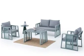 Modena Bahçe Balkon Oturma Grubu Yeşil 2+1+1+Seramik Sehpa - 1