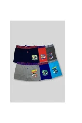 6 Lı Erkek Çocuk Boxer - Baskılı - 1