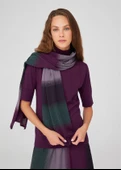Peraluna BETTY BLOUSE Balıkçı Yaka Kısa Kollu İnce Basic Kadın Triko Bluz - Mor Melanj - 6