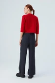 Peraluna Reglan Kollu Kaşmir Karışım Kısa Kadın Triko Bolero - Kırmızı thumbnail 7