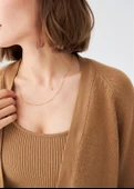 Peraluna Reglan Kollu Kaşmir Karışım Kısa Kadın Triko Bolero - Camel Melanj thumbnail 4