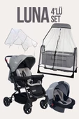 TommyBaby Luna 4'lü Set Bebek Arabası Puset Beşik Bebek Arası Yağmurluğu - 1