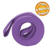 Yük Kaldırma Taşıma İndirme Halat Sapan Polyester Spanzet Lila Renk 1 Ton 6 Metre Sağlam thumbnail 1