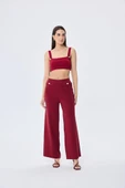Styleboom X Peraluna ELIZABETH BRALET Düğme Detaylı Askılı Kadın Triko Bralet - Bordo thumbnail 1