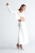 Styleboom X Peraluna KATHY BLAZER Çelik Örgü Crop Kruvaze Blazer Kadın Triko Ceket - Ekru - 6