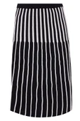 Peraluna JULE SKIRT Midi Boy Çizgili Çan Etek - SİYAH_EKRU - 8