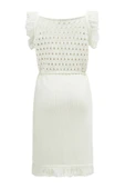 Peraluna MIYOKI DRESS %100 Pamuk Diz Hizası Yazlık Kadın Triko Elbise - Kırık Beyaz thumbnail 11