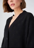 Peraluna MADRIGAL JACKET Simli Diamond Desenli Geniş Kalıp Kadın Triko Hırka - Siyah - 5