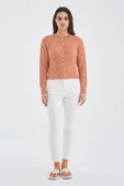Peraluna ELLA CARDIGAN Ajur Detaylı Yazlık Düğmeli Kadın Triko Hırka - Somon thumbnail 1