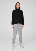 Peraluna Balıkçı Yaka Boğazlı Bol Kesim Kadın Triko Kazak - Siyah thumbnail 1