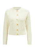 Peraluna ELLA CARDIGAN Ajur Detaylı Yazlık Düğmeli Kadın Triko Hırka - Ekru thumbnail 9