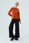 Peraluna VANESSA PULLOVER Merino Yünlü Yanları Yırtmaçlı Ince Kadın Triko Kazak - Turuncu - 1