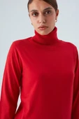 Peraluna VALERIA PULLOVER Boğazlı İnce Kadın Triko Kazak - Kırmızı thumbnail 3