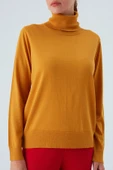 Peraluna VALERIA PULLOVER Boğazlı İnce Kadın Triko Kazak - Sarı - 6
