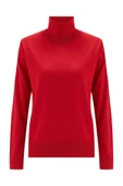 Peraluna VALERIA PULLOVER Boğazlı İnce Kadın Triko Kazak - Kırmızı - 9