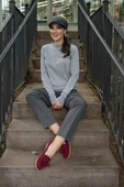 Styleboom X Peraluna CHELSEA PULLOVER Bisiklet Yaka Standart Kesim Kadın Triko Kazak - Gri - 1
