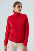 Peraluna VALERIA PULLOVER Boğazlı İnce Kadın Triko Kazak - Kırmızı thumbnail 7