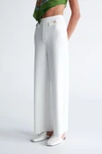 Styleboom X Peraluna MARLENE TROUSER Düğme Detaylı Rahat Kesim Kadın Triko Pantolon - Ekru - 6