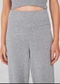 Peraluna Yüksek Bel Dar Paça Kaşmir Karışım Fit Kadın Triko Pantolon - Gri Melanj - 8