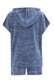 Peraluna KAIRA BLOUSE & SHORTS Kapüşonlu Yazlık Kadın Triko Şort Takım - İndigo Melanj thumbnail 12