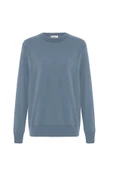 Peraluna MATEO O NECK PULLOVER Yumuşak Tuşeli Mevsimlik Erkek Triko Kazak - Mavi - 1