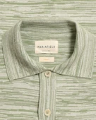 Far Afield VELZY CARDIGAN-TWISTED YARN Bisiklet Yaka Kısa Kol %100 Organik Pamuk Melanj Erkek Triko Hırka - Yeşil thumbnail 3