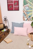 Peraluna FREE PILLOW %100 Organik Pamuk Triko Yastık Kılıfı 60X40 CM - Toz Pembe - 4