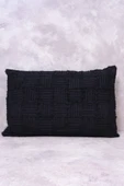 Peraluna FOAM PILLOW Şifon Şerit Triko Yastık Kılıfı 60X40 CM - Siyah thumbnail 3