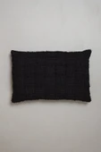 Peraluna FOAM PILLOW Şifon Şerit Triko Yastık Kılıfı 60X40 CM - Siyah thumbnail 1