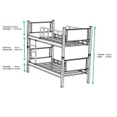 Teknor Yurt Genç Çocuk Odası Ahşap Başlıklı 90x190 ve 90x200 Metal Ranza - 3