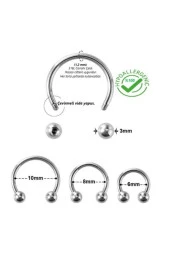 316l Cerrahi Çelik Helix, Septum, Kıkırdak, Smiley, Tragus Piercing (3 Adet) - 1