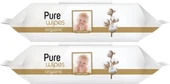 Pure Baby Islak Havlu Mendil 90 Yaprak Yenidoğan Organic Pamuklu (2 Li Set) 180 Yaprak Plst Kapak - 1