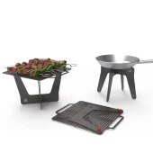 Izgaralı KARE Sac Ayağı Portatif Ateş Demiri Kamp ve Piknikcilere - 3