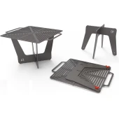 Izgaralı KARE Sac Ayağı Portatif Ateş Demiri Kamp ve Piknikcilere - 7