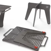 Izgaralı KARE Sac Ayağı Portatif Ateş Demiri Kamp ve Piknikcilere - 8