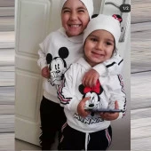 MODAVALS MINNIE BASKILI KAPİŞONLU BERELİ 3 PARÇA KIZ ÇOCUK EŞOFMAN TAKIM 2-3 YAŞ - 1