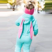 MODAVALS TAVŞAN KULAKLI KAPİŞONLU KIZ BEBEK TULUM - TURKUAZ 6-9 AY - 3