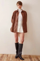 Deri Gömlek Koyu Kahve thumbnail 2