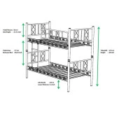 Teknor Carme 90x190 ve 90x200 Yatak Ölçülü Genç Çocuk Odası Metal Ranza - 3