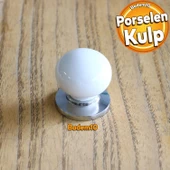Gül Gerçek Porselen Beyaz Düğme Kulpları Mobilya Mutfak Dolabı Çekmece Dolap Kapak Kulpu Kulbu - 1