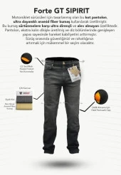 Forte Gt 1092 Spirit Korumalı Motosiklet Kot Pantolonu 34 Large Beden Siyah - 6