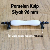 Gül Gerçek Porselen Siyah Beyaz 128 Mm Kulpları Mobilya Mutfak Dolabı Çekmece Dolap Kulpu Kulbu - 3