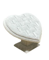 Kalp Yüzüklük Yüzük Standı Gri thumbnail 1