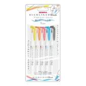 Zebra Mildliner Brush Pen Çift Uçlu Fosforlu Kalem N-5C-N - 1
