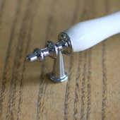 Gül Gerçek Porselen Siyah Beyaz 128 Mm Kulpları Mobilya Mutfak Dolabı Çekmece Dolap Kulpu Kulbu thumbnail 3