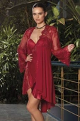 Nurteks 5389 Kadın Saten Kimono Sabahlık Takım - 3