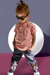 Eskitme Desenli Erkek Çocuk Eşofman Takım - 1