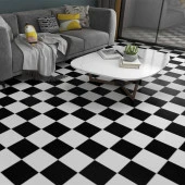 Renkli Duvarlar 30X30CM 10 Adet( 5 siyah 5 beyaz)Silinebilir Parlak Dama Modern Tasarım Duvar Kaplama Paneli Karosu thumbnail 6