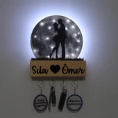 Veraart Işıklı Pleksi Dolunay Kişiselleştirilebilir Biblo Sandra Sarılan Sevgili Anahtar Askılığı - 9